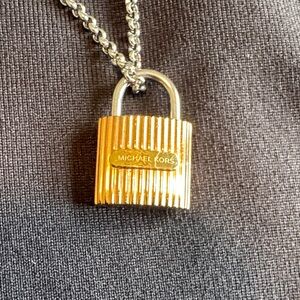 Michael Kors Gold and Silver Padlock Pendant Necklace